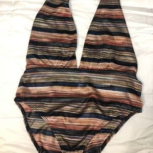 Urban Outfitters Halter Bodysuit Multi Color Sz S